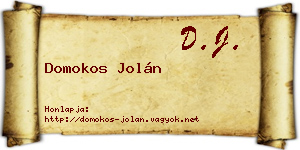 Domokos Jolán névjegykártya